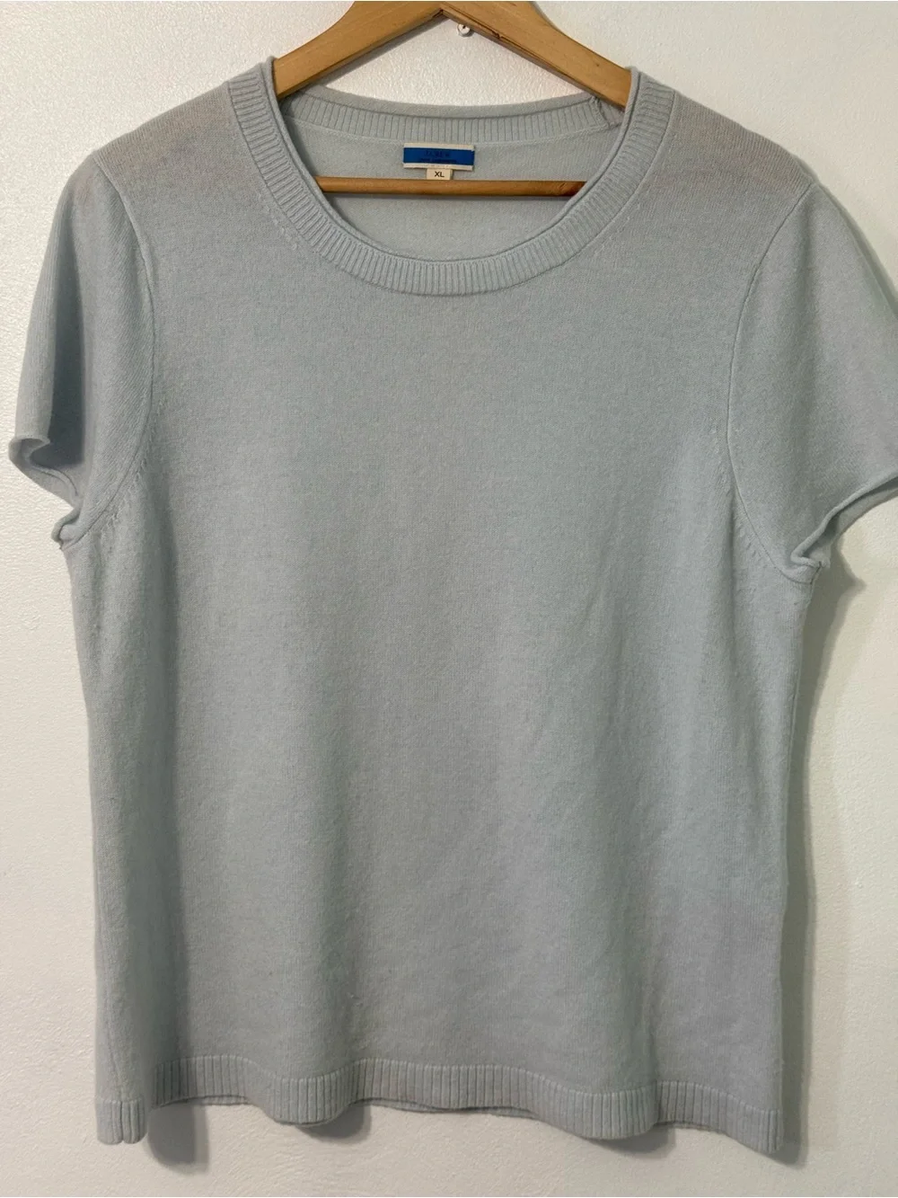 J. Crew 100% Cashmere Light Blue Sweater XL